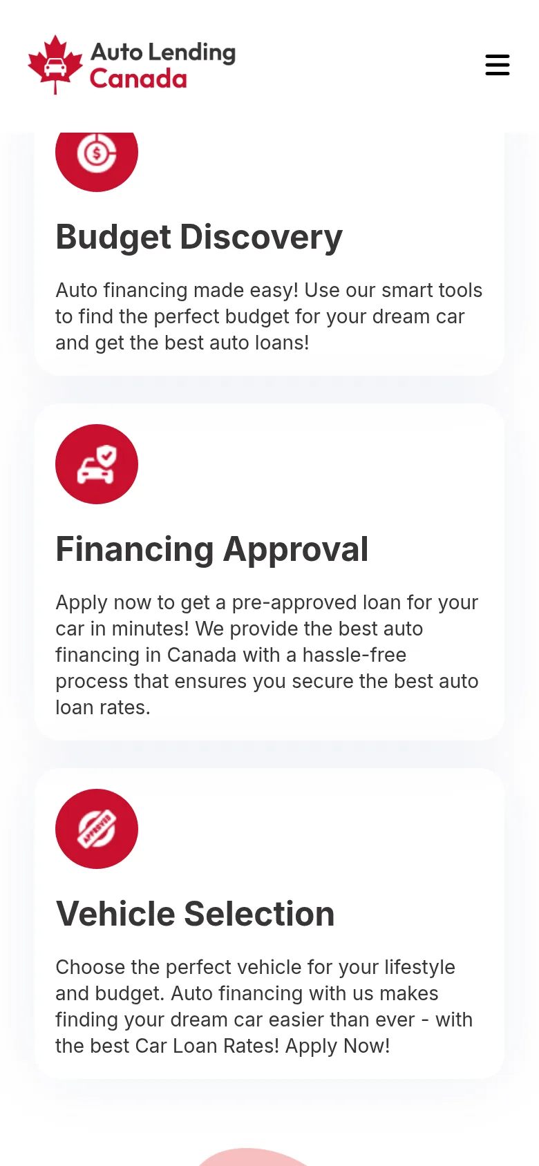 Auto Lending Canada mobile screen 2
