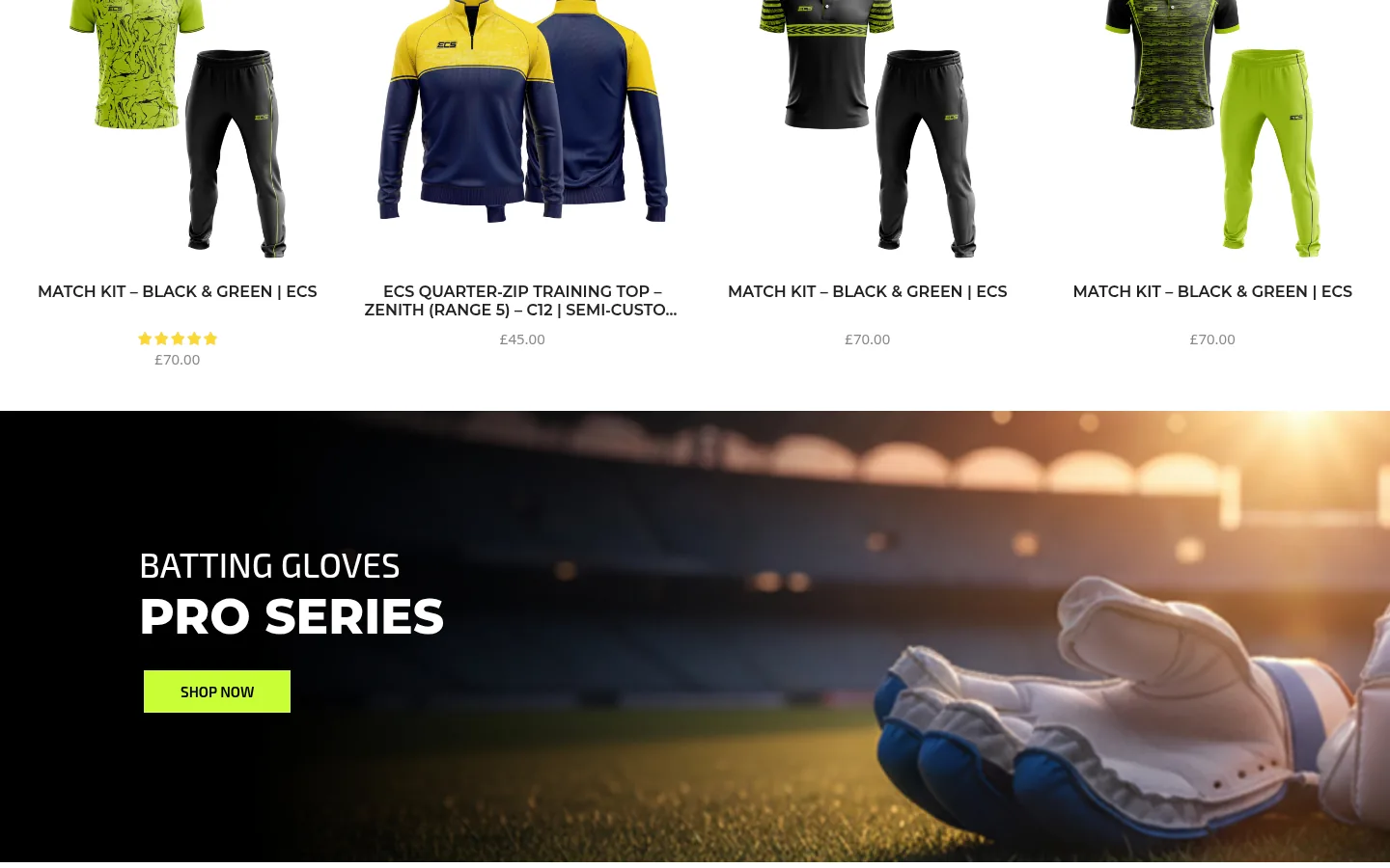 eCricket Shop desktop screen 3
