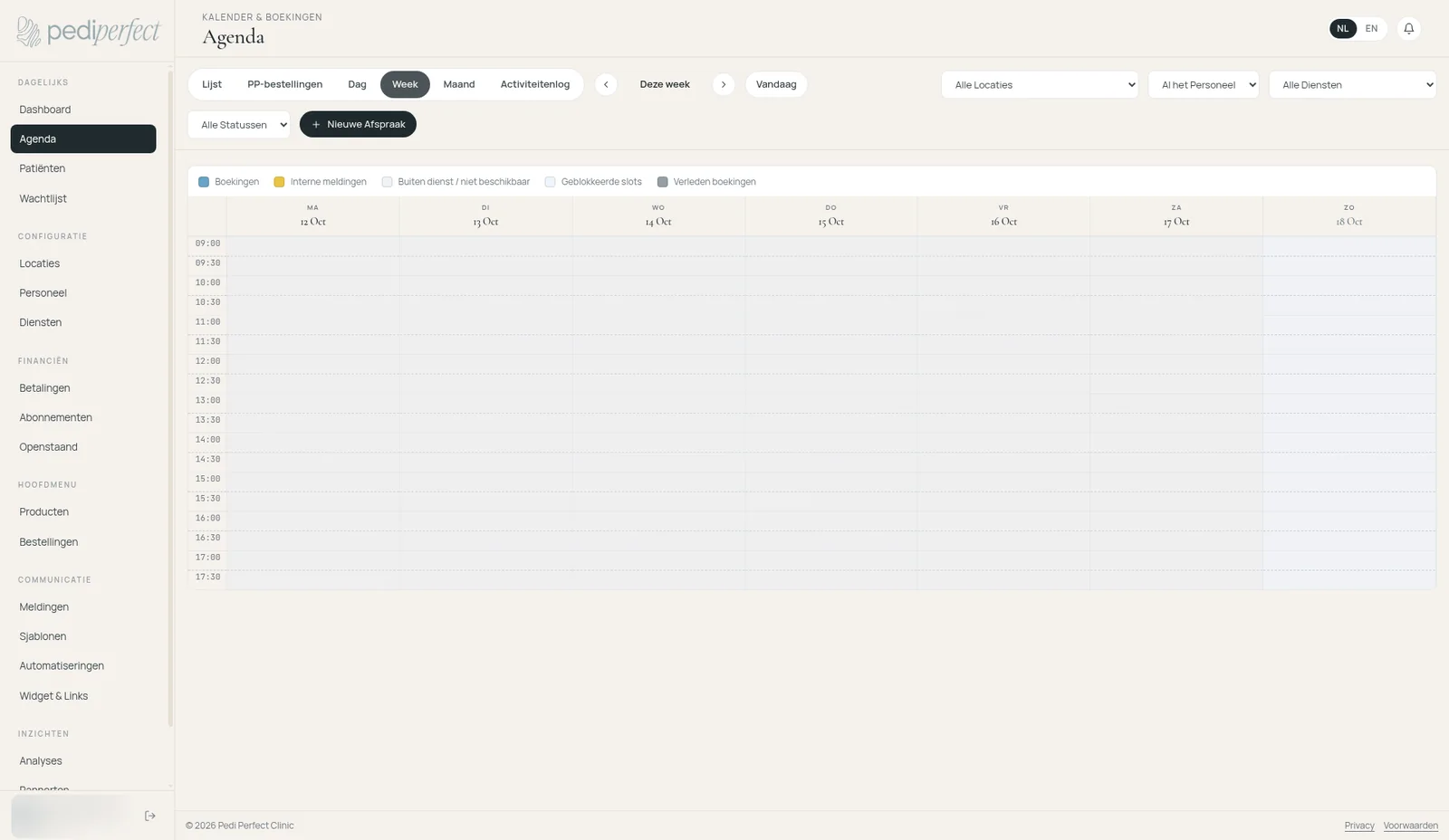 PediPerfect: Agenda in day, week, month and list views