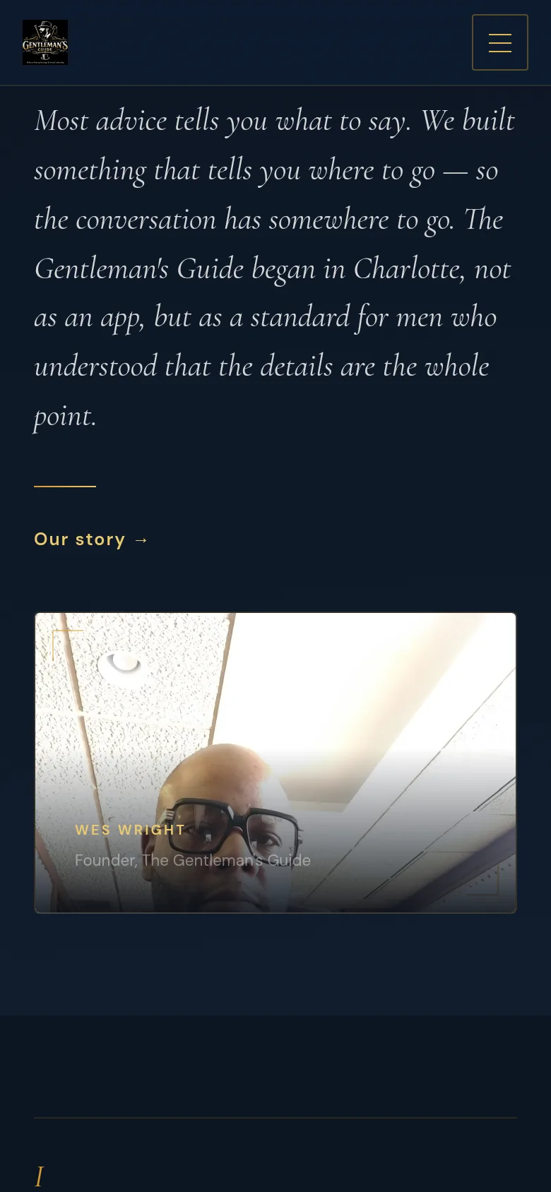 The Gentleman's Guide mobile screen 2