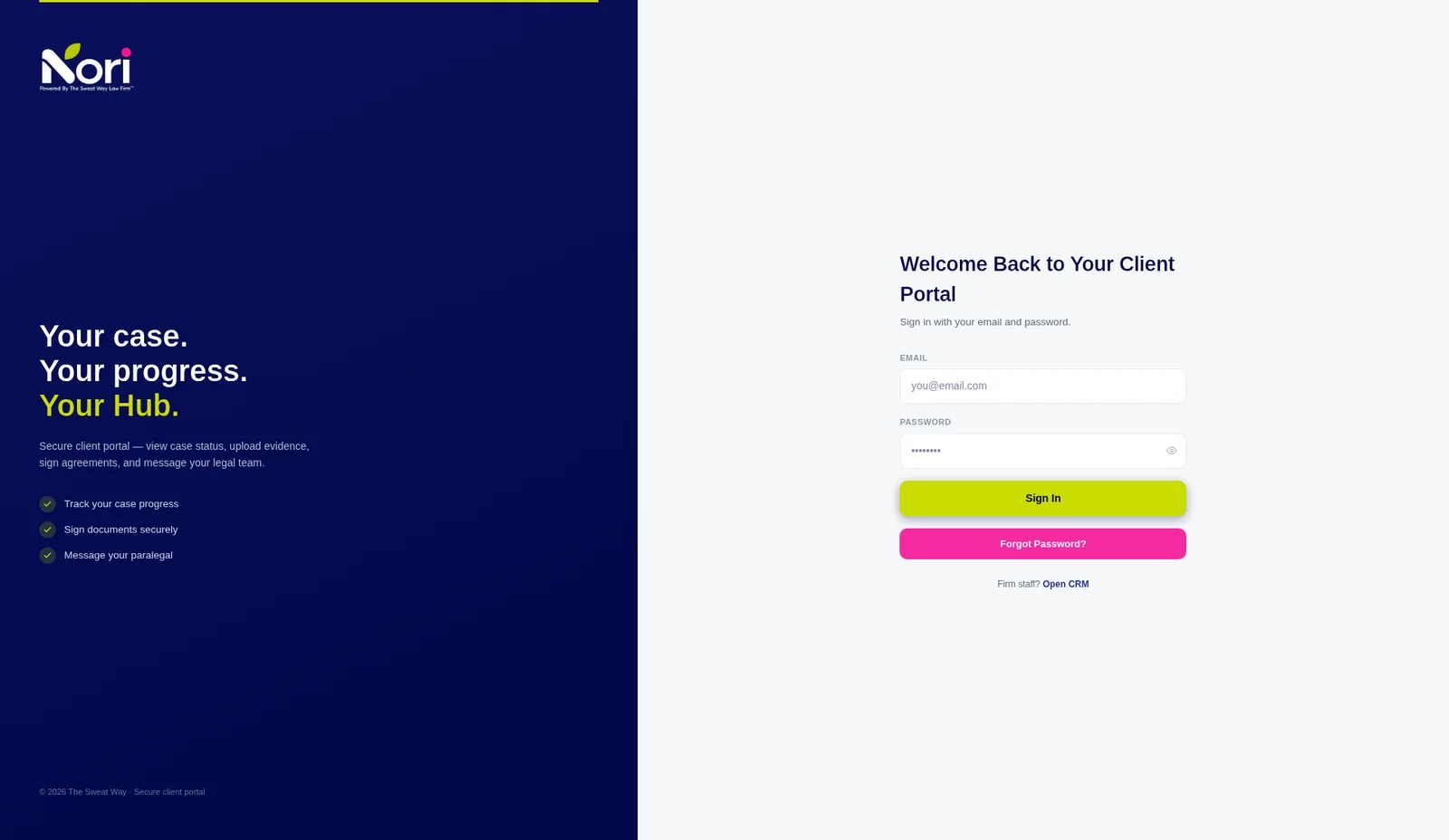 The Sweat Way: Client portal: your case, your progress, your hub